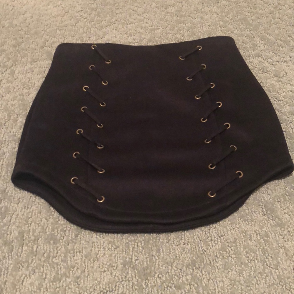 Black suede skirt